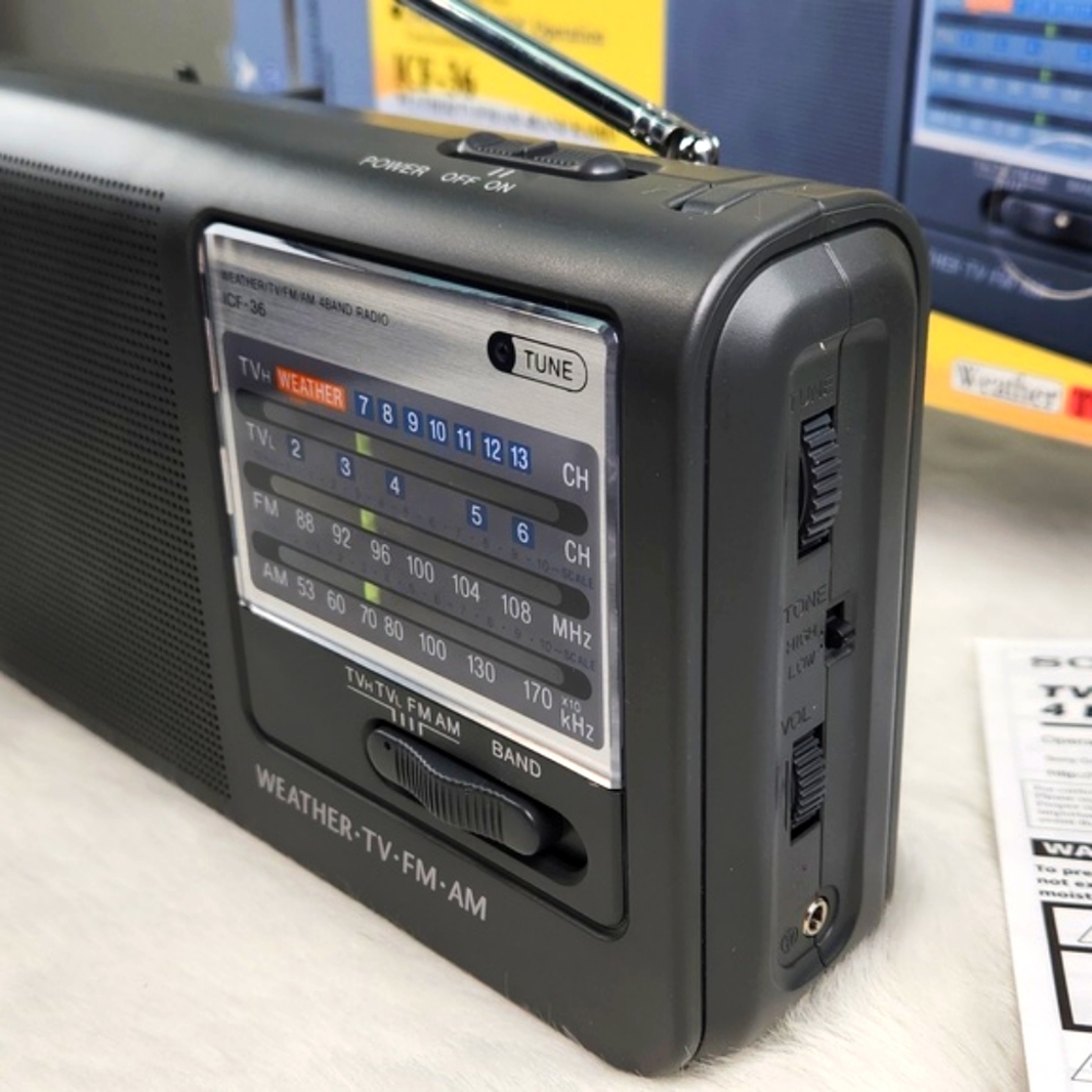 SONY ICF-36 TV/Weather/FM/AM/4 Band Radio VTG 2001 In Original box RARE - Picture 12 of 16